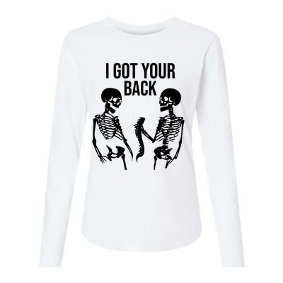 I Got Your Back Funny Skeleton Womens Cotton Relaxed Long Sleeve T-Shirt