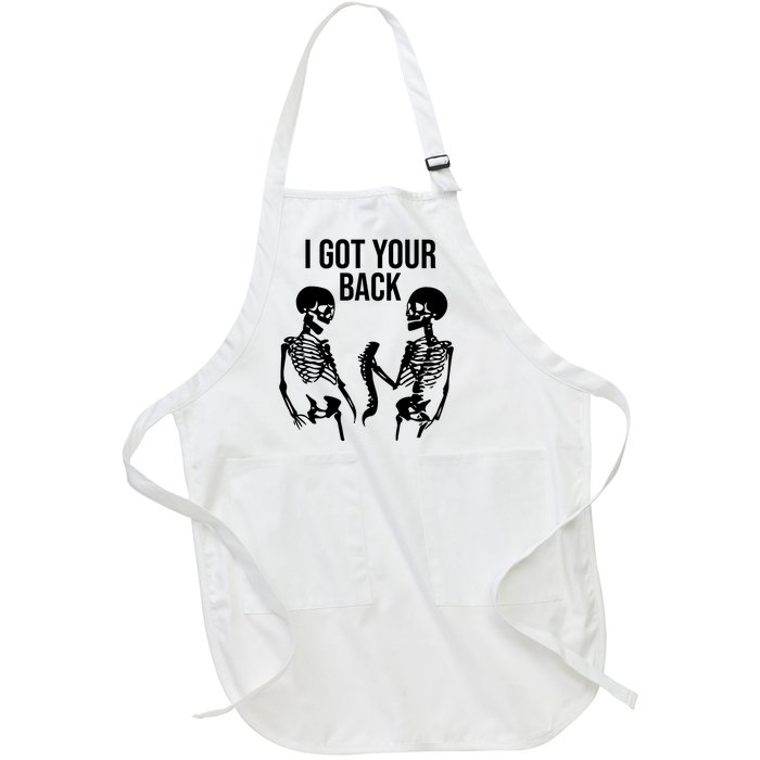 I Got Your Back Funny Skeleton Full-Length Apron With Pockets