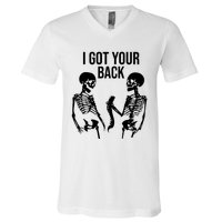 I Got Your Back Funny Skeleton V-Neck T-Shirt