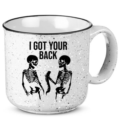 I Got Your Back Funny Skeleton 15oz Campfire Ceramic Mug