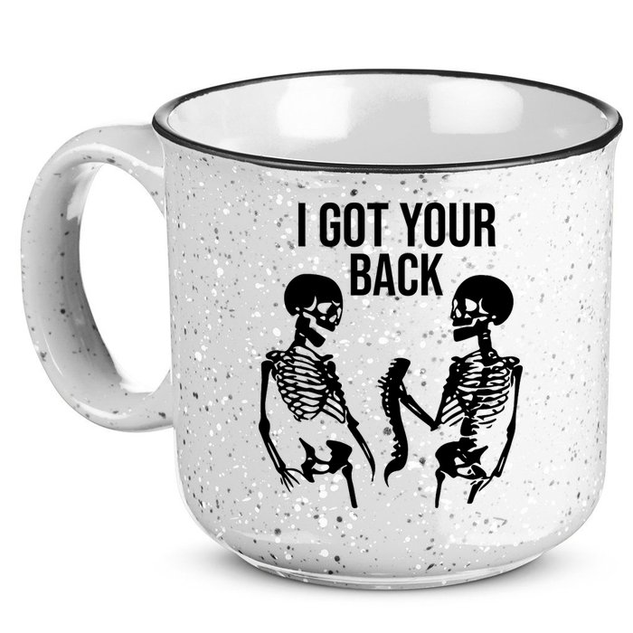 I Got Your Back Funny Skeleton 15oz Campfire Ceramic Mug