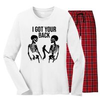 I Got Your Back Funny Skeleton Women's Long Sleeve Flannel Pajama Set 