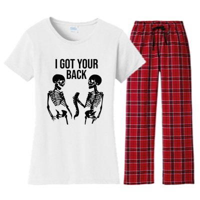 I Got Your Back Funny Skeleton Women's Flannel Pajama Set