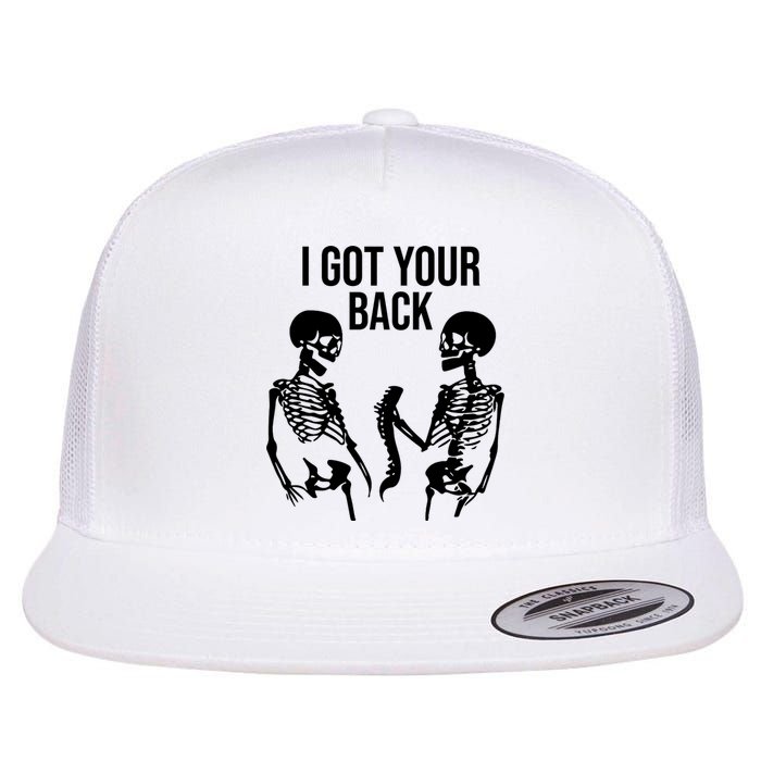 I Got Your Back Funny Skeleton Flat Bill Trucker Hat