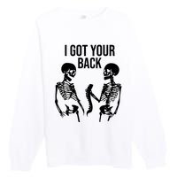 I Got Your Back Funny Skeleton Premium Crewneck Sweatshirt