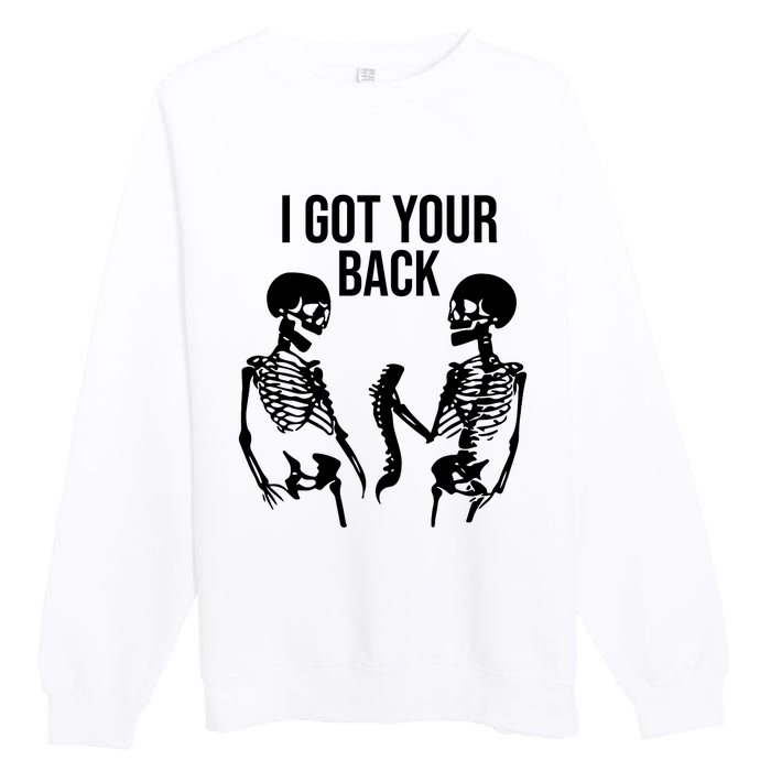 I Got Your Back Funny Skeleton Premium Crewneck Sweatshirt