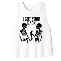 I Got Your Back Funny Skeleton Women's Racerback Cropped Tank