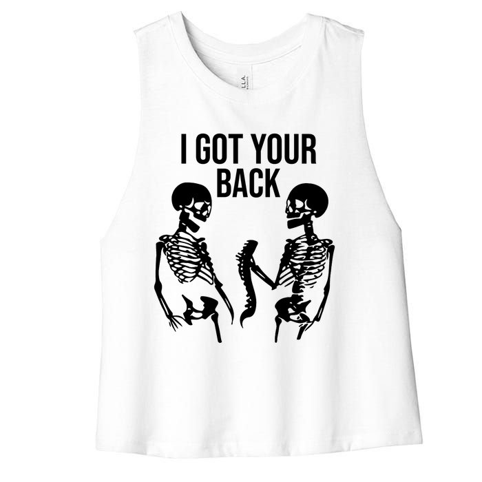 I Got Your Back Funny Skeleton Women's Racerback Cropped Tank