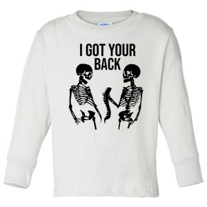 I Got Your Back Funny Skeleton Toddler Long Sleeve Shirt