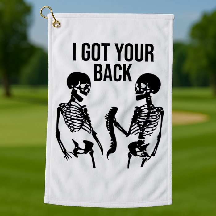 I Got Your Back Funny Skeleton Golf Towel