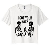 I Got Your Back Funny Skeleton Women's Crop Top Tee