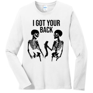 I Got Your Back Funny Skeleton Ladies Long Sleeve Shirt