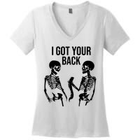 I Got Your Back Funny Skeleton Women's V-Neck T-Shirt