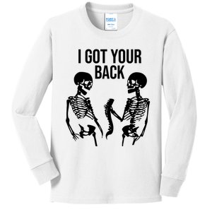 I Got Your Back Funny Skeleton Kids Long Sleeve Shirt