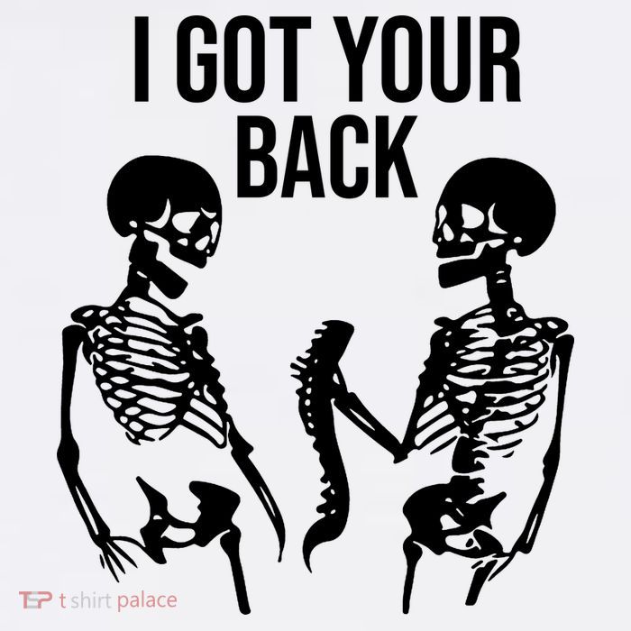 I Got Your Back Funny Skeleton Short Acrylic Beanie