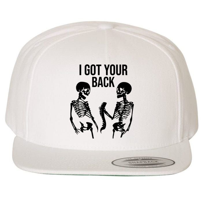 I Got Your Back Funny Skeleton Wool Snapback Cap