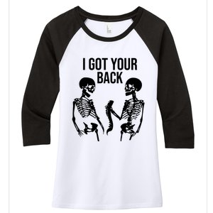 I Got Your Back Funny Skeleton Women's Tri-Blend 3/4-Sleeve Raglan Shirt