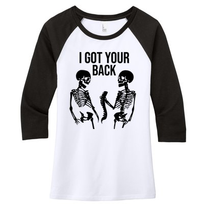 I Got Your Back Funny Skeleton Women's Tri-Blend 3/4-Sleeve Raglan Shirt