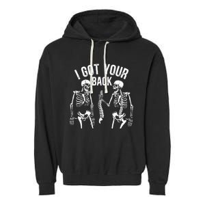 I Got Your Back Skeleton Spine Halloween Costume Garment-Dyed Fleece Hoodie