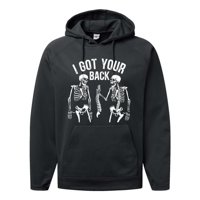 I Got Your Back Skeleton Spine Halloween Costume Performance Fleece Hoodie