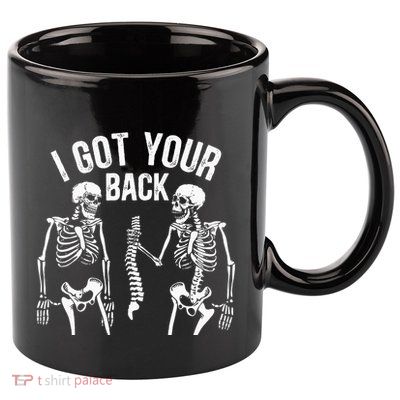 I Got Your Back Skeleton Spine Halloween Costume 11oz C Handle Ceramic Mug