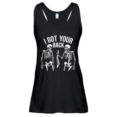 I Got Your Back Skeleton Spine Halloween Costume Ladies Essential Flowy Tank
