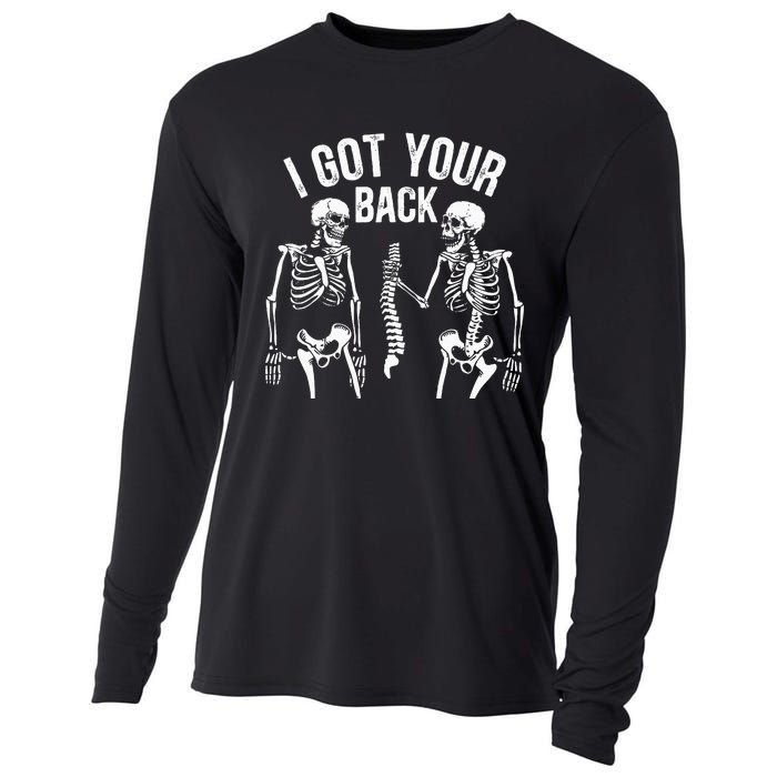 I Got Your Back Skeleton Spine Halloween Costume Cooling Performance Long Sleeve Crew