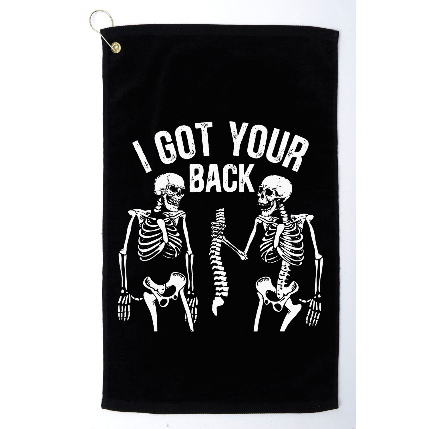 I Got Your Back Skeleton Spine Halloween Costume Golf Towel