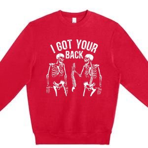 I Got Your Back Skeleton Spine Halloween Costume Premium Crewneck Sweatshirt