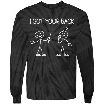 I Got Your Back Stick Figure Tie-Dye Long Sleeve Shirt
