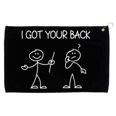 I Got Your Back Stick Figure Grommeted Golf Towel