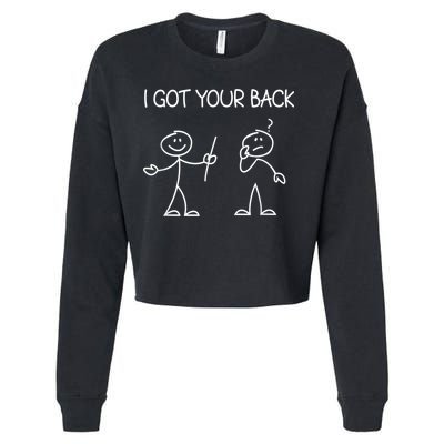 I Got Your Back Stick Figure Cropped Pullover Crew