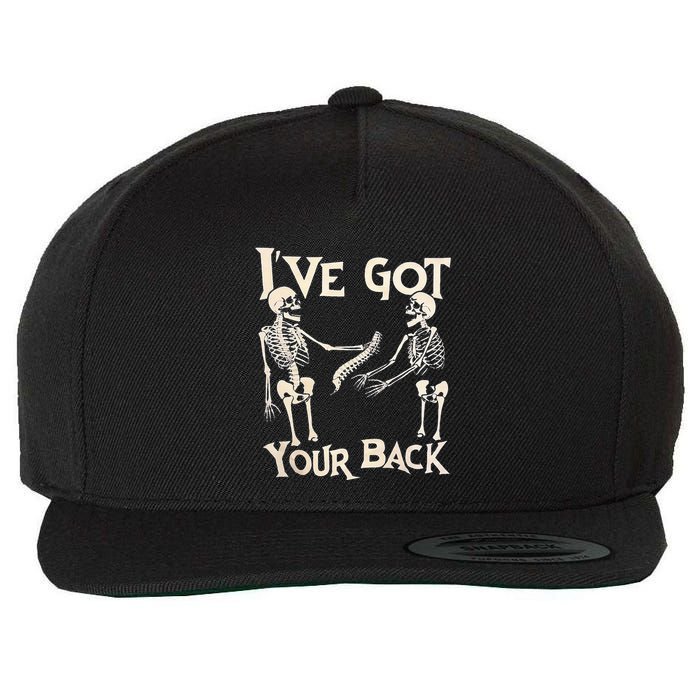Ive Got Your Back Halloween Skeleton Skull Wool Snapback Cap