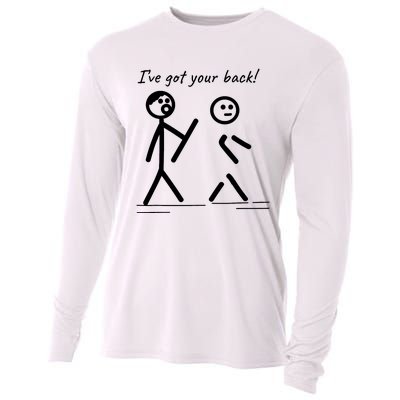 I Got Your Back Stick Figure Friendship Sarcasm Cooling Performance Long Sleeve Crew