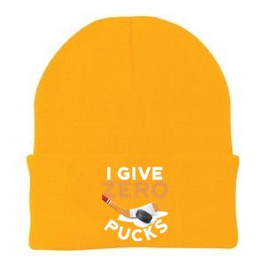 Ich Gebe Zero Pucks Hockey Gift Funny Sports Word Game Great Gift Knit Cap Winter Beanie