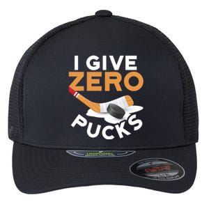 Ich Gebe Zero Pucks Hockey Gift Funny Sports Word Game Great Gift Flexfit Unipanel Trucker Cap