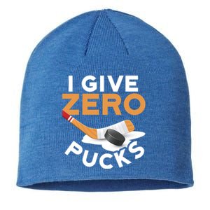 Ich Gebe Zero Pucks Hockey Gift Funny Sports Word Game Great Gift Sustainable Beanie