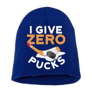 Ich Gebe Zero Pucks Hockey Gift Funny Sports Word Game Great Gift Short Acrylic Beanie