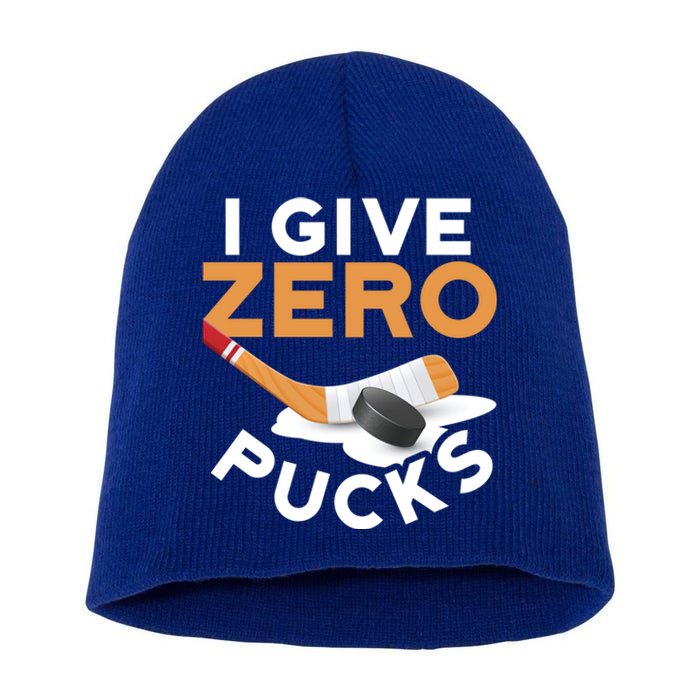 Ich Gebe Zero Pucks Hockey Gift Funny Sports Word Game Great Gift Short Acrylic Beanie