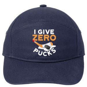 Ich Gebe Zero Pucks Hockey Gift Funny Sports Word Game Great Gift 7-Panel Snapback Hat