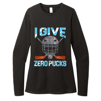 I Give Zero Pucks Pun Sarcastic Hockey Player Joke Meaningful Gift Womens CVC Long Sleeve Shirt