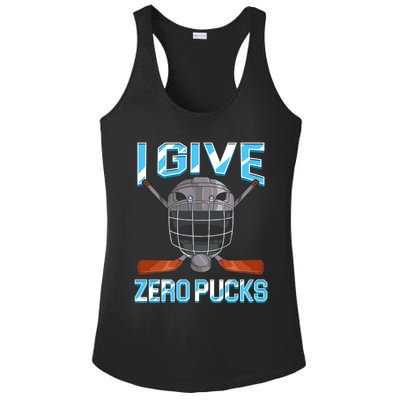 I Give Zero Pucks Pun Sarcastic Hockey Player Joke Meaningful Gift Ladies PosiCharge Competitor Racerback Tank