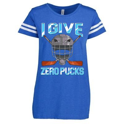 I Give Zero Pucks Pun Sarcastic Hockey Player Joke Meaningful Gift Enza Ladies Jersey Football T-Shirt