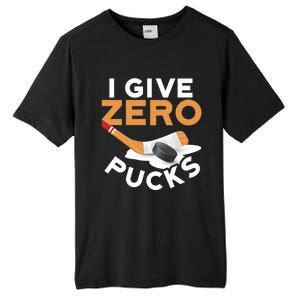 I Give Zero Pucks Hockey Design Funny Sports Pun Great Gift Tall Fusion ChromaSoft Performance T-Shirt