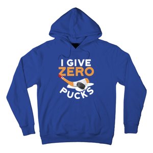 I Give Zero Pucks Hockey Design Funny Sports Pun Great Gift Hoodie