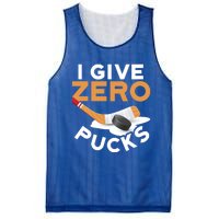 I Give Zero Pucks Hockey Design Funny Sports Pun Great Gift Mesh Reversible Basketball Jersey Tank