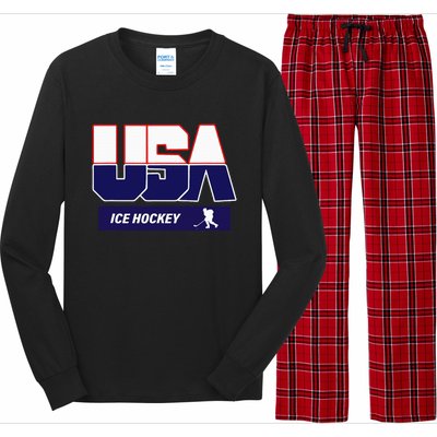 Ice Hockey 2024 Souvenir Usa Team Long Sleeve Pajama Set