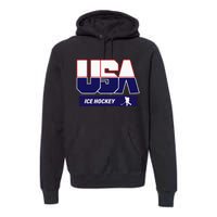 Ice Hockey 2024 Souvenir Usa Team Premium Hoodie