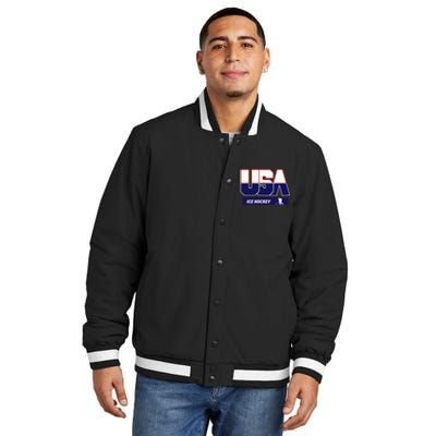 Ice Hockey 2024 Souvenir Usa Team Insulated Varsity Jacket