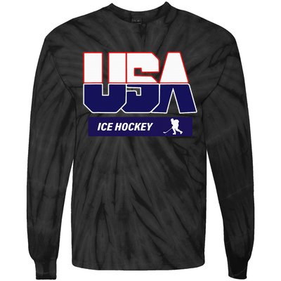 Ice Hockey 2024 Souvenir Usa Team Tie-Dye Long Sleeve Shirt